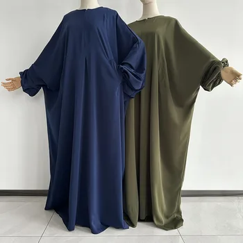 Butterfly Abaya with Pockets Front Zipper Breastfeeding Friendly Eid Ramadan Islamic Muslim Women Modest Dress Prayer Nida Abaya