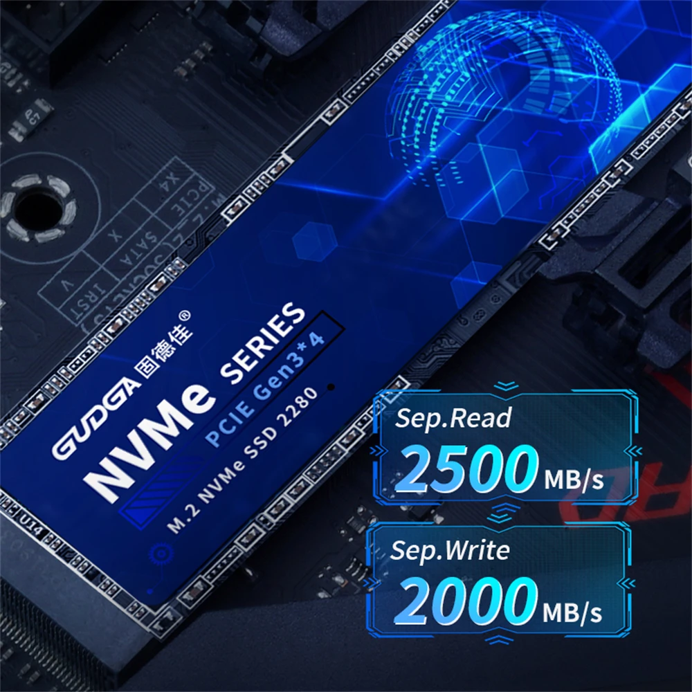 Gudga Nvme m2 Ssd tb 512 gb Ssd Pcie Gen3.0*4 Ssd 2280 M.2 Nvme Ssd 256 gb 128 gb Disco Rígido 2500 mb s Qlc 3d Nand Flash M.2 Unidade Interna de Estado Sólido para Laptop Desktop - Imagem 5