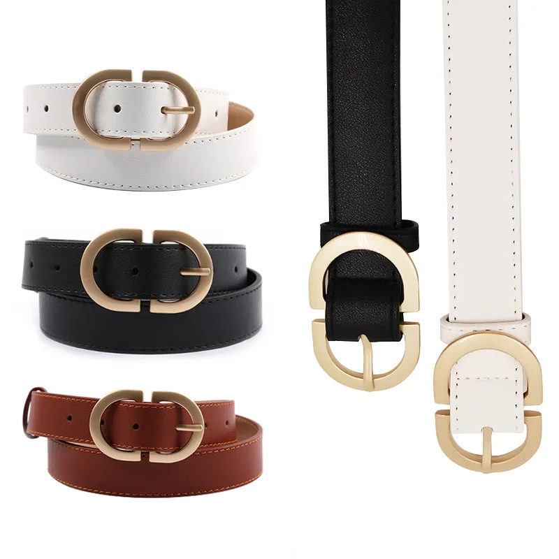 

Belt For Women Pin Buckle Metal Adjustable High Quality Waistband Jeans Girl Fashion Lady Girdle Designer Trend Belts Luxury New