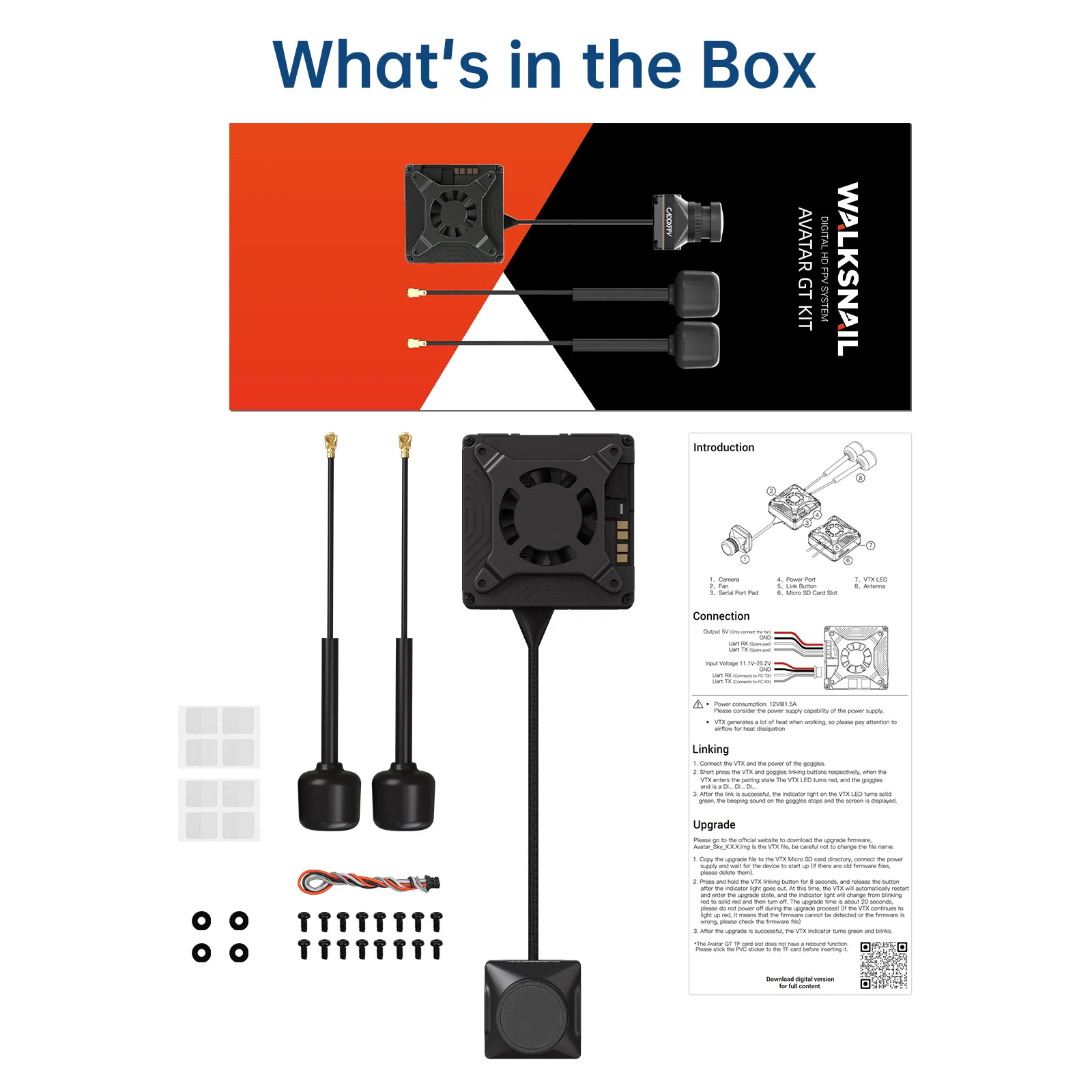 Caddx Walksnail Avatar GT Kit Max 2W VTX Gyroflow 1080P 100fps Dual Antennas Night Vision Starvis II Sensor Long Range Fpv Drone thumbnail 6
