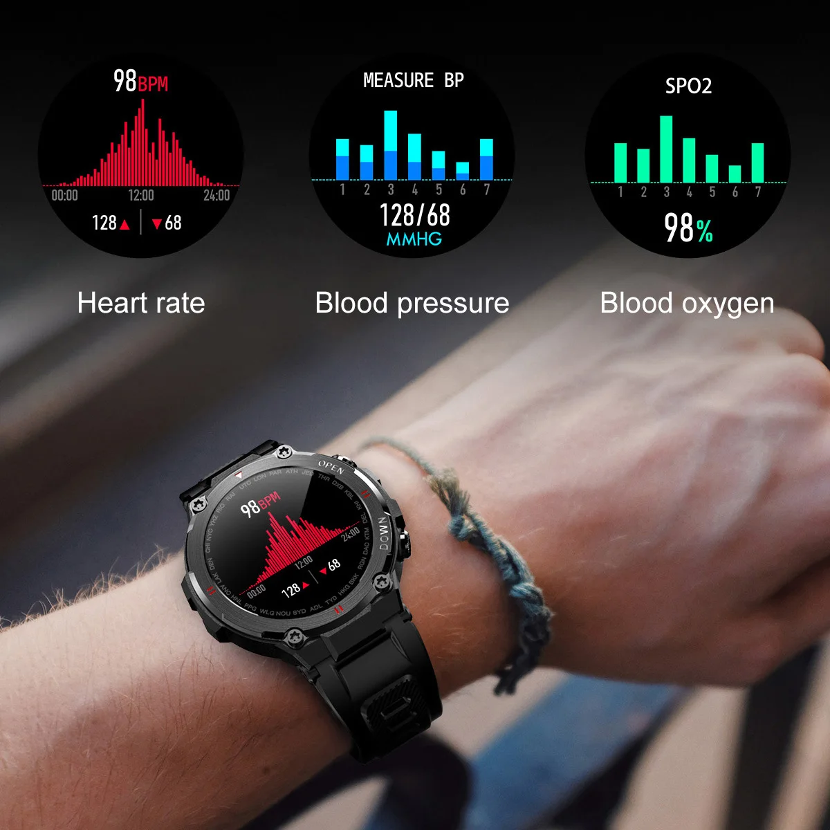 Orunjo K22 Ʈ ġ  Ǯ ġ Smartwatch   ƮϽ ƮĿ  ǰ 