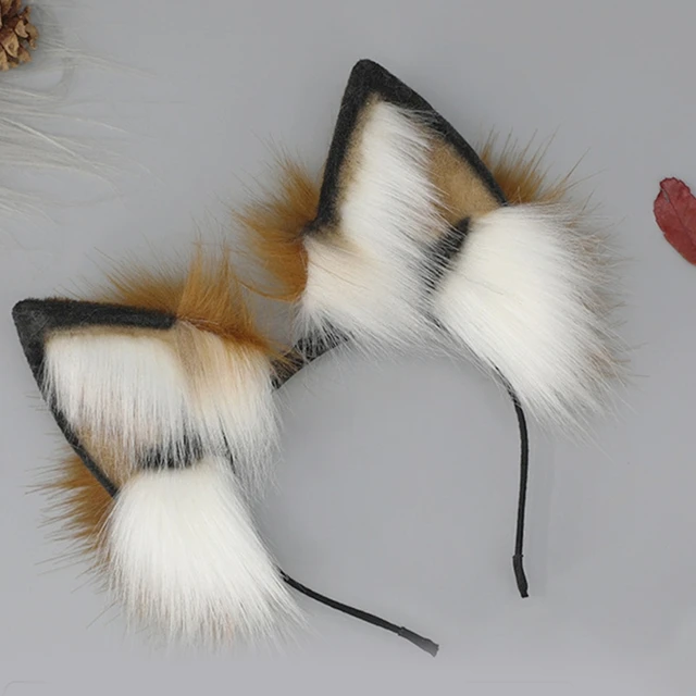 Fascia Per Orecchie Di Volpe O Gatto In Pelliccia Sintetica - Grigio, Per Costumi E Cosplay - Foto 12