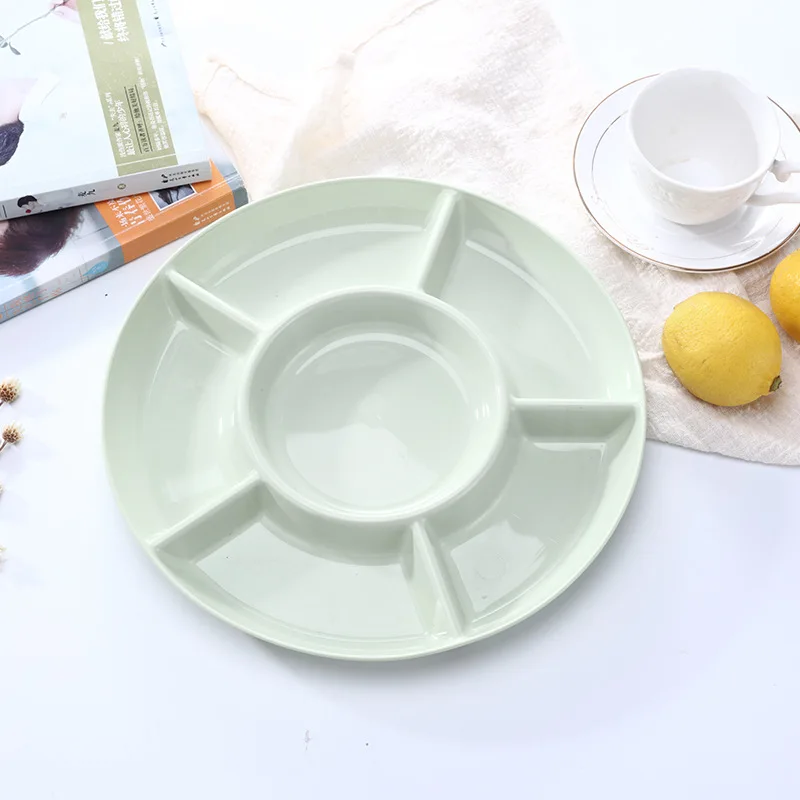 1 Pc 6-Compartment Food Storage Tray Dried Fruit Snack Plate Appetizer Serving Platter for Party Candy Pastry Nuts Dish Fruit Plate