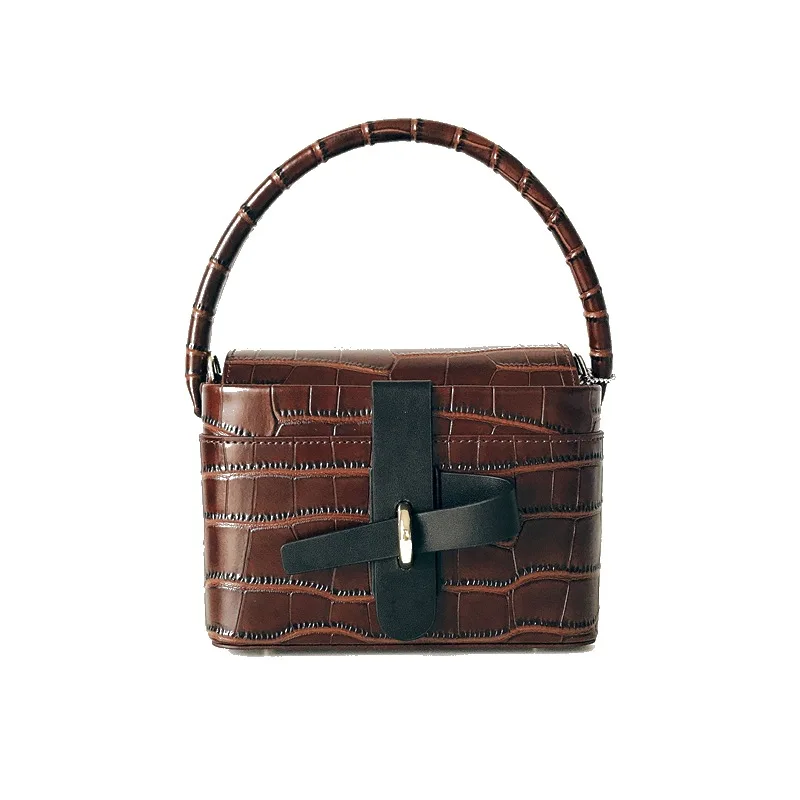 True Leather Handbag Women's Bow Bag High-End Vegetable Basket Box Crossbody Y2k Highquality Versatile Underarm Retro Fashion