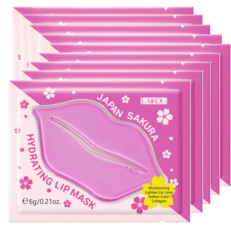 

LAIKOU Saura Jelly Lip Mask 10PCS Patches Anti-dry Cracked Lip Fade Lip Lines Moisturizing Nourishing Lip Repairing Care Masks