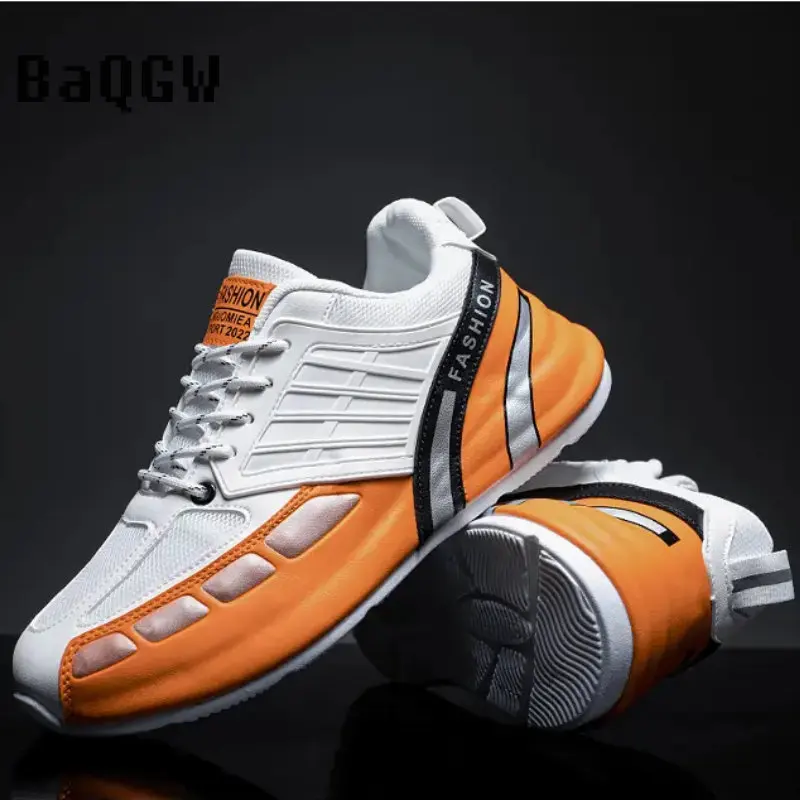 SpringMensFashionSportShoesLeatherMeshBreathableCasualSneakersLuxuryDesignerRunning