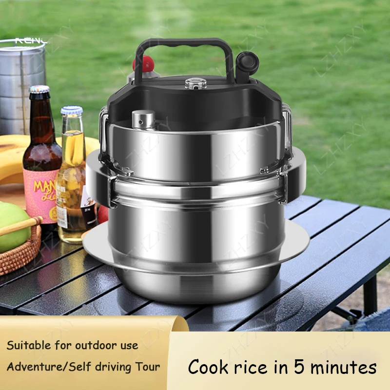 1.2L/1.6L Mini Stainless Steel Pressure Cooker Pot Outdoor Camping Multifunctional Household Stew Pot 5-minute Quick Cooking
