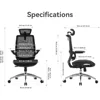 M59AS Ergonomic Office Chair, Desk Chair with 3D Flip-up Armrests, Computer Chair with Dual Back Design and Adaptive Dynam 4