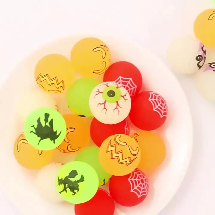 48 Pièces Balles Rebondissantes D'Halloween Lumineuses