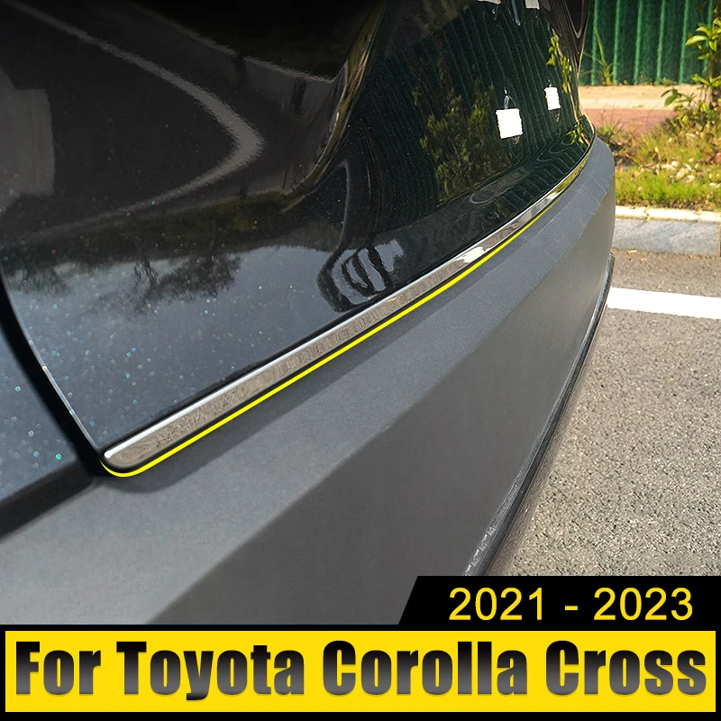 Per Toyota Corolla Cross Xg10 2021 2022 2023 Hybrid Stainless Steel Car Rear Trunk Tail Gate Door Strip Cover Trim Strip Sticker