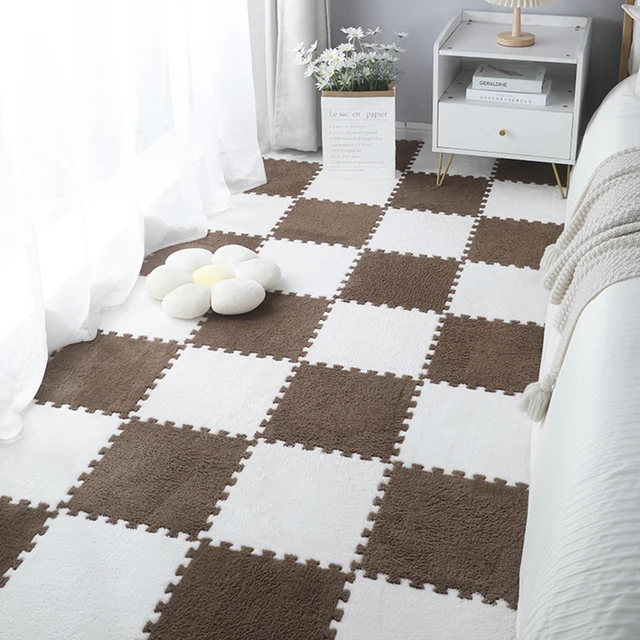 Tapis Puzzle en mousse Eva, en peluche douce, pour enfants, jouets pour bébés, tapis de jeu pour chambre d'enfant, garde au chaud 4
