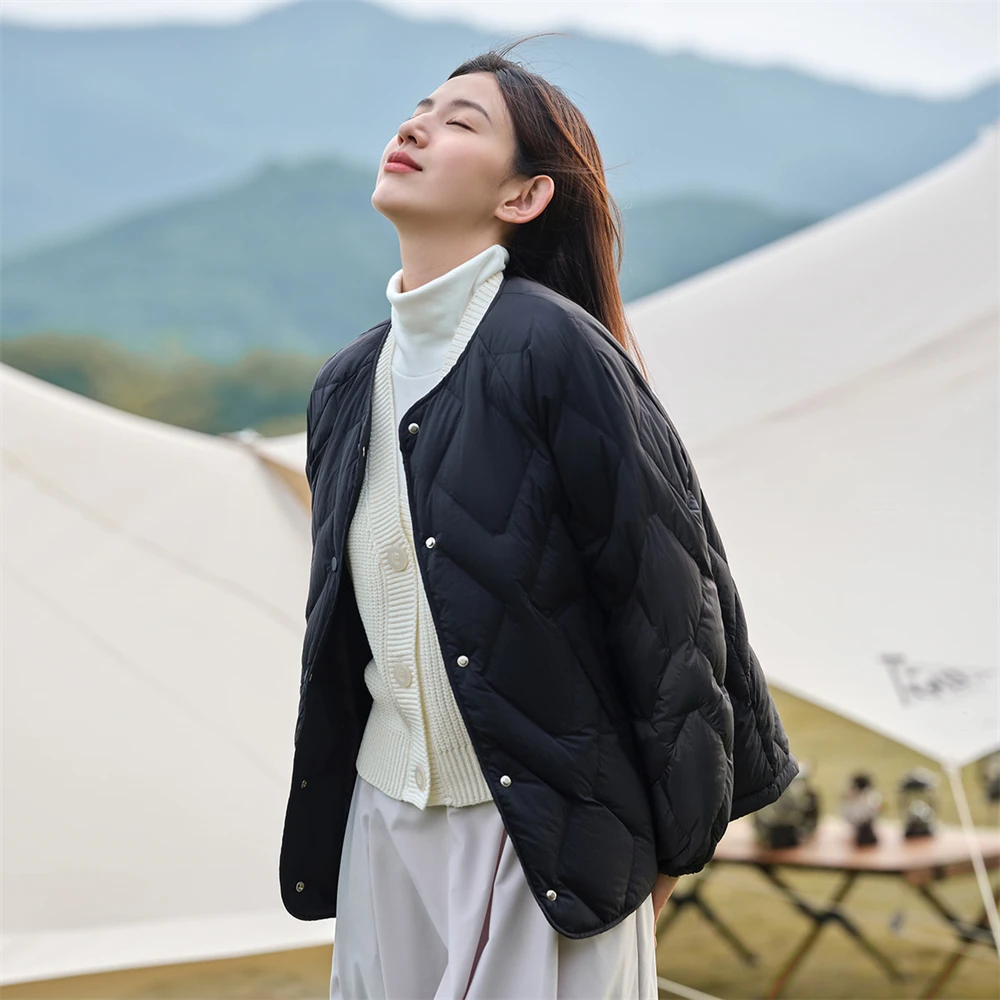 

TANBOER Fashion Ladies Puffer Jacket Soft Suitable Women Light Weight Down Coat TD336268