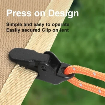 10/20/50pcs Outdoor Tarpaulin Clips Camping Tents Awning Wind Rope Clamp Equipment Plastic Clip Buckle Fixed Jaw Grip Hook