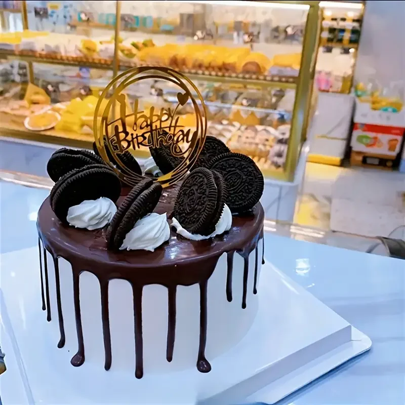 Happy Birthday Acrylic Cake Topping Creative Party Decoration Supplies Reusable Party Decoration Suitable for Celebrations