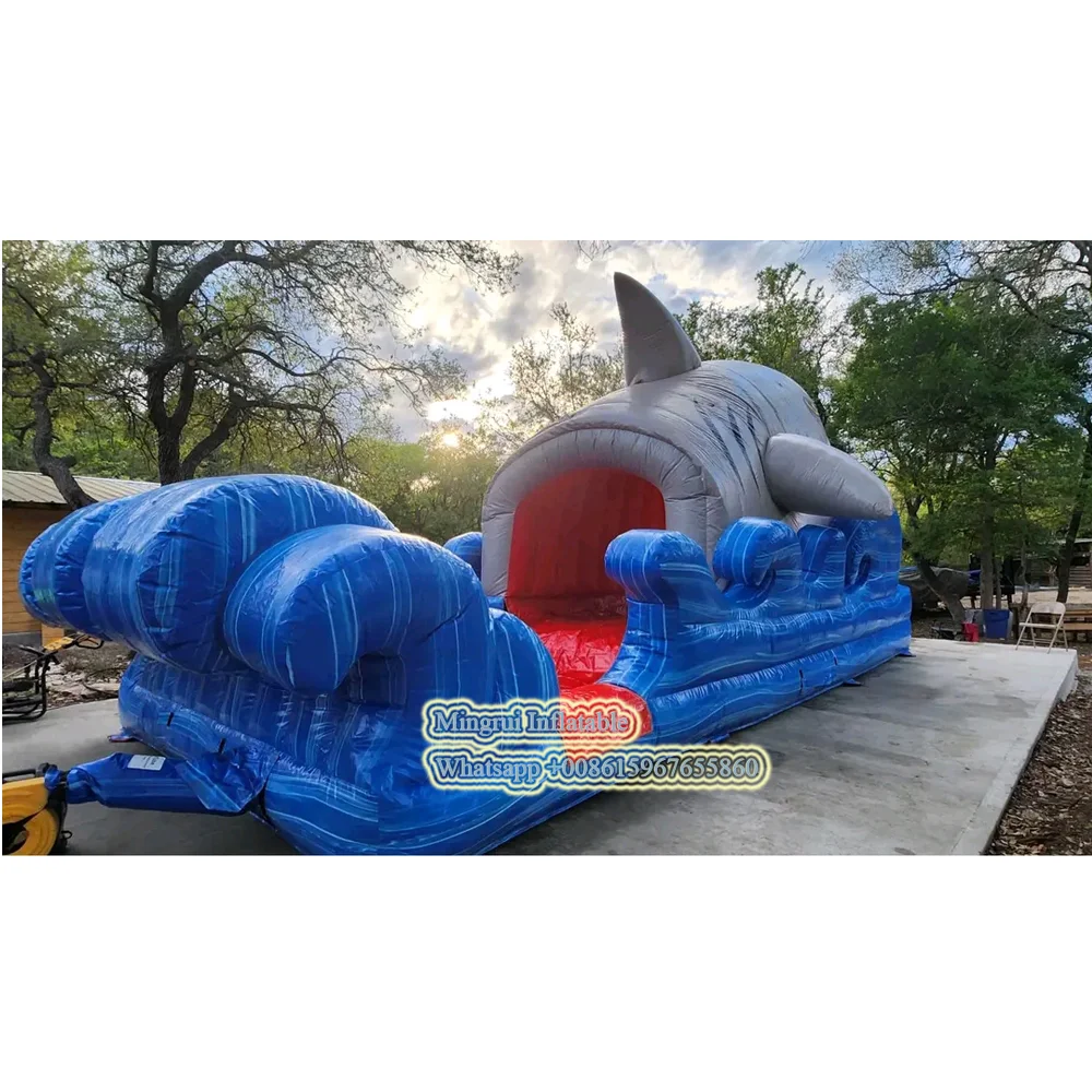 9X4 meters Inflatables White Shark Bounce House Kids Jumper Bouncer Castle Large Inflatable Water Slide Outdoor Games for Adults
