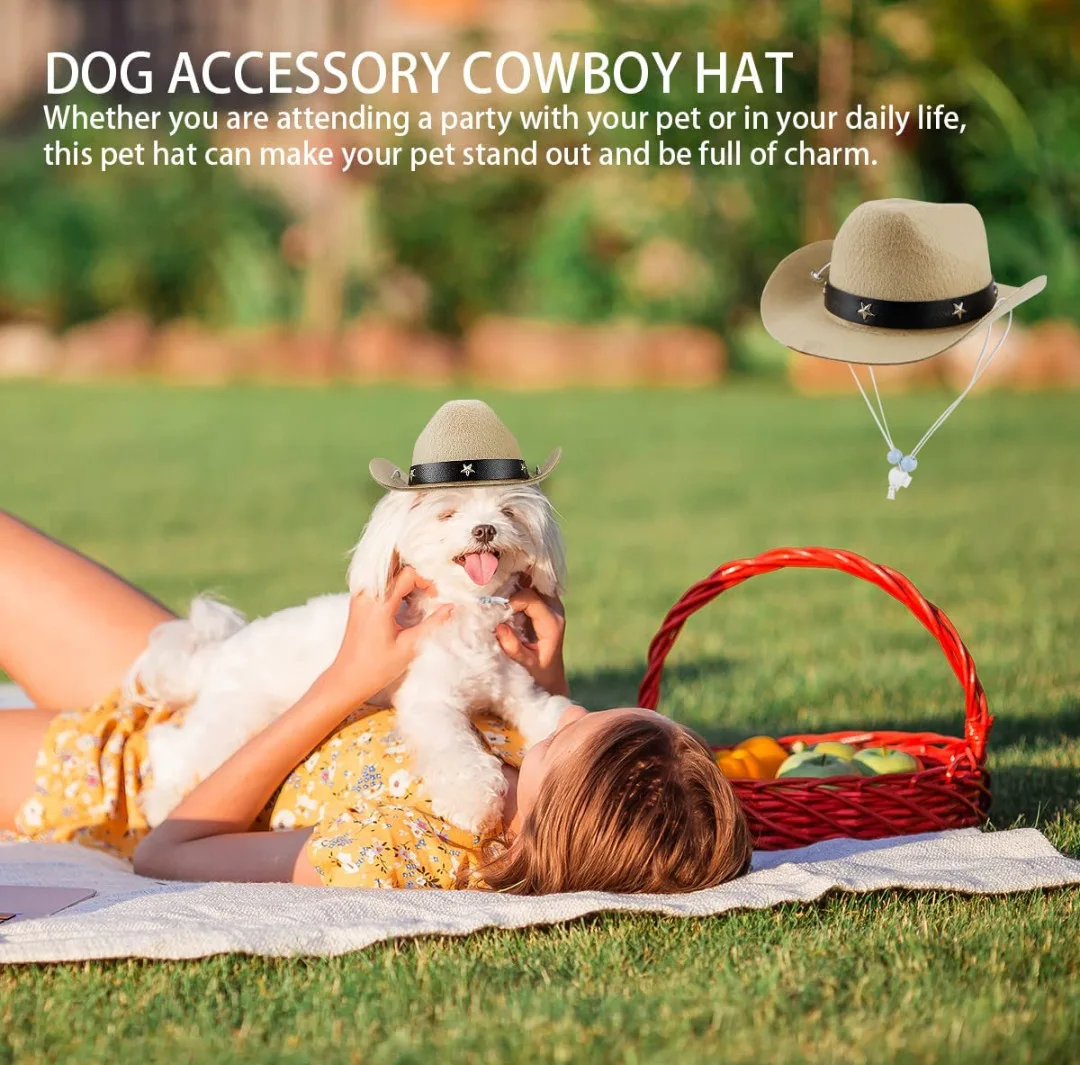 Chapeau de Cowboy Chic pour Petit Chien | Bouledogue Français & Plus - 2025 - Vêtement et accessoires pour chiens - Doglovedesign