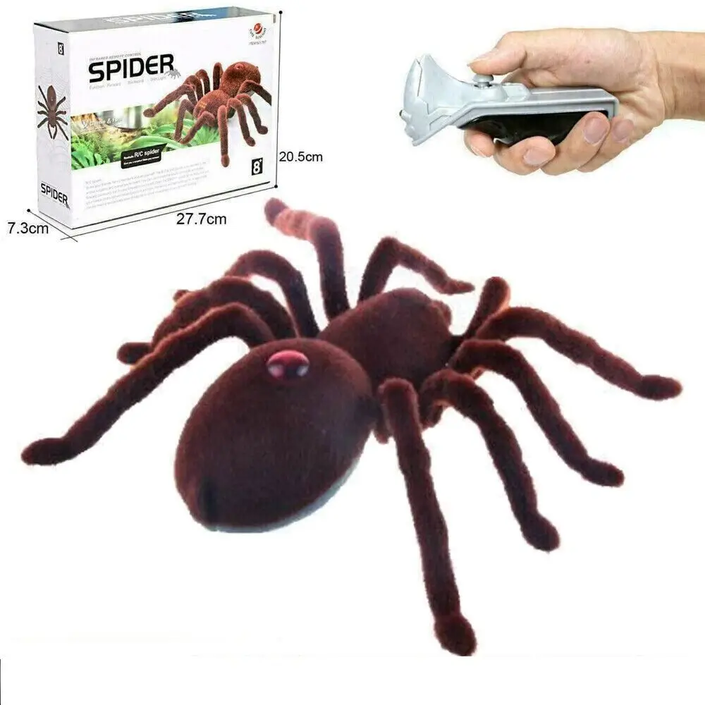Remote Control Insect Toys Remote Control Creepy Soft Scary Plush Spider Infrared RC Tarantula Kid Toy