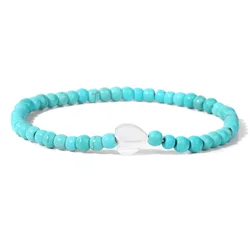 2024 Handmade Healing Energy Turquoise Stone Charm Bracelet - Bohemian Blue and Green Jewelry Gift - Ablout 19cm (Type 5)