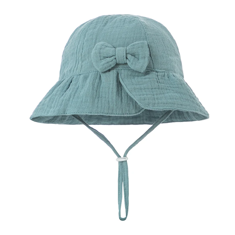 Sombreros de cubo de muselina para bebé y niña, gorro de pescador