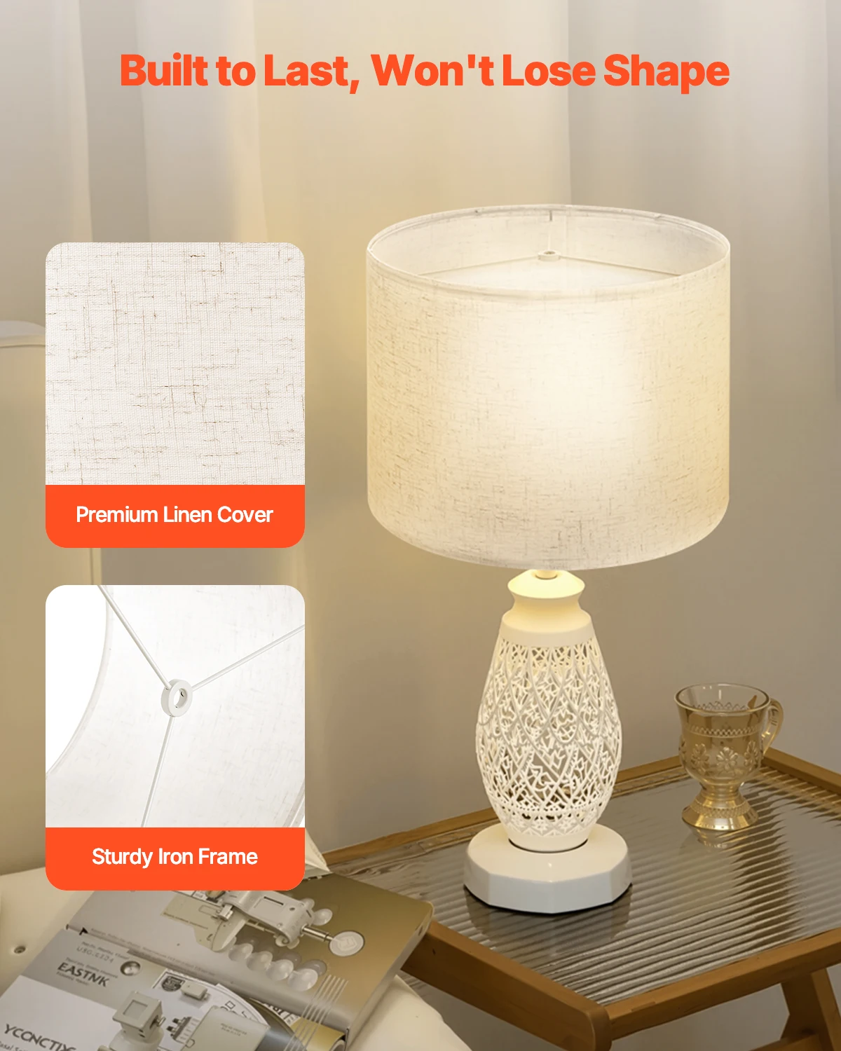 Linen Drum Lamp Shade for Table Lamps and Floor Lamps