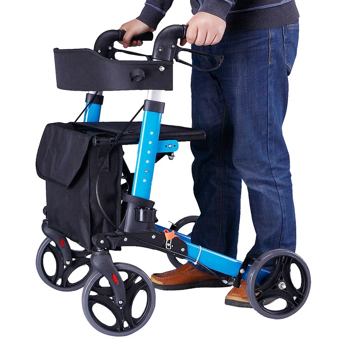 Senior High Quality Aluminium Durable Adjustable Adult Rollator Walker For Elderly 2