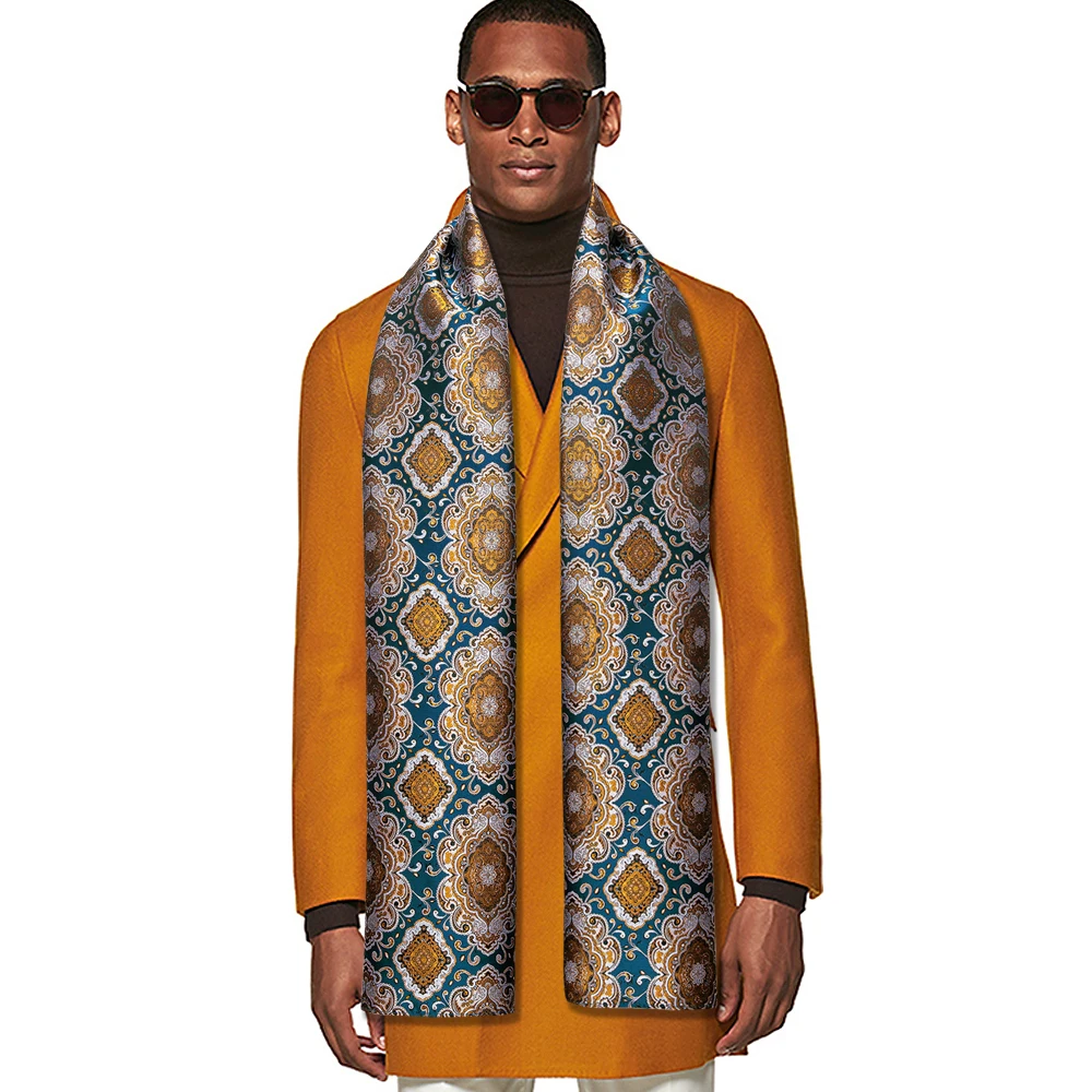 Men Silk Scarf Floral Pattern Spring Autumn Fashion Suit Accessories Formal Gifts Party Designer Barry.Wang knitted scarf cashmere scarf tactical scarf neck tube scarf fleece scarf polar fleece scarf