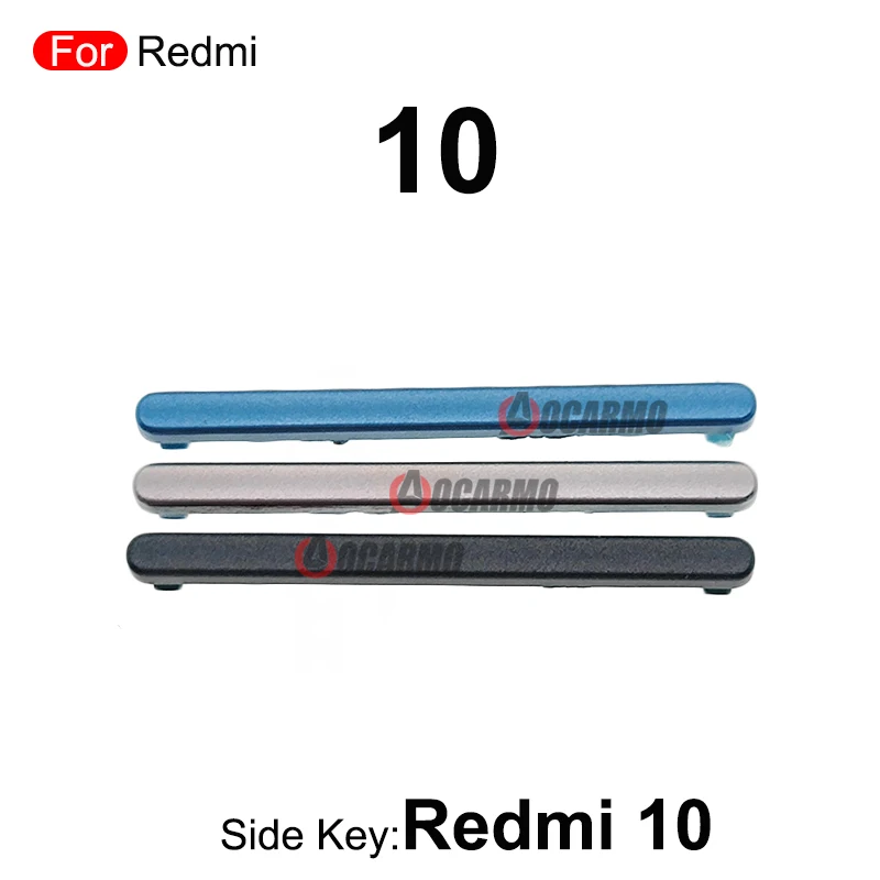 Redmi 10 전원 켜기 끄기 볼륨 버튼 교체 부품 용 1Pcs 검정색 파란색 흰색 측면 키