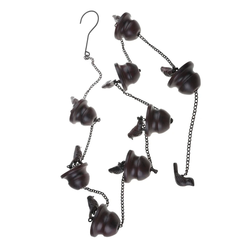 2.4 Meter Rain Chain Rain Chain Adapter Stainless Steel Chains Rain Chain Black-Bird Rain Chain Water Drain Gutter for Garden Park Home Roof Downspout Decoration with Hanger