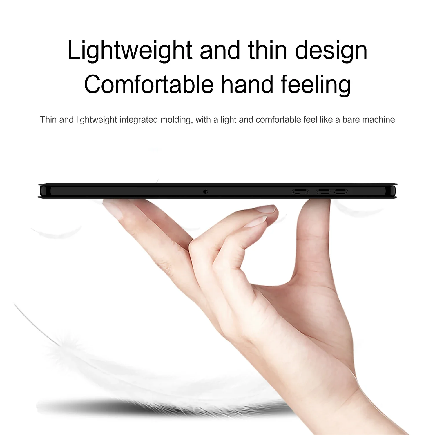 Slim Tablet Case with Soft TPU Back and Auto Sleep/Wake