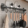 Kitchen Hook Rack Stainless Steel Wall Shelves Storage Utensils Holder Kitchen Accessories Organizer Wall storage rack no punch 1