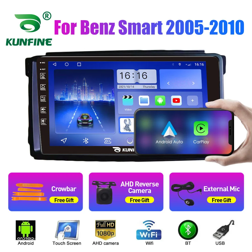 Autoradio Per Benz Smart 2005-2010 Octa Core Android 10.0 Lettore Di Navigazione Gps Per Auto Dvd Unità Principale Stereo Per Auto Senza Ponte