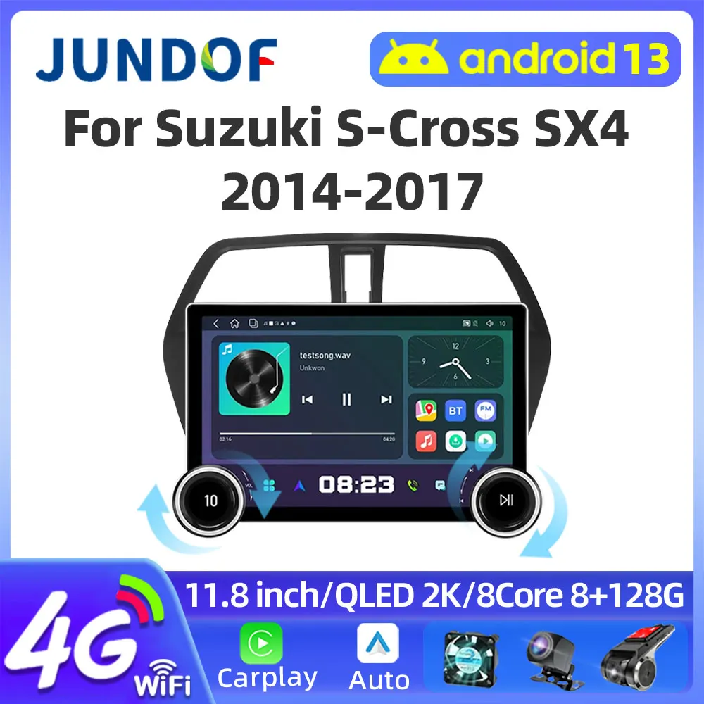

11.8" 2K QLED Wireless CarPlay Android Auto Car Radio For Suzuki S -Cross SX4 2014-2017 Multimedia autoradio GPS Navigation