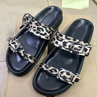 Chic Leopard Print Platform Sandal for Woman Classic Buckle Design Casual Thick Bottom Ladies Beach Shoes Open Toe Flat Footwear - Image 2