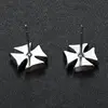 Silver Color Knight Templar Black Cross Earrings Punk Crusaders Band Stud Earring For Women's Fashion Gift Jewelry 2