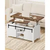39.4" Lift Top Coffee Table, 4 in 1 Coffee Table, Farmhouse Convertible Coffee Tables, with Hidden Compartments, with Sliding Do 2