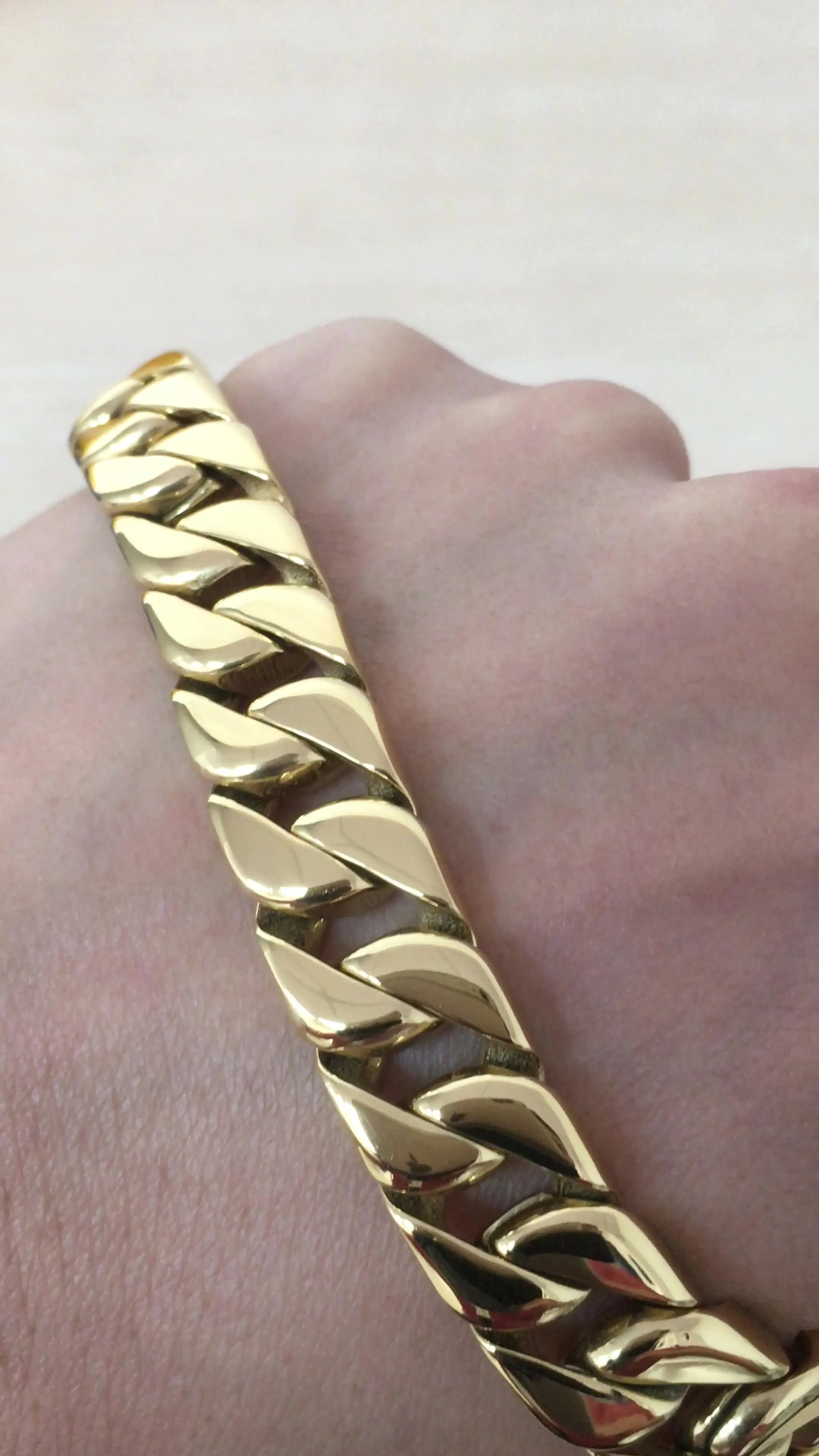 Bracciale A Maglia Cubana In Oro, Bracciale In Oro Da Uomo Da 9 - Foto 7