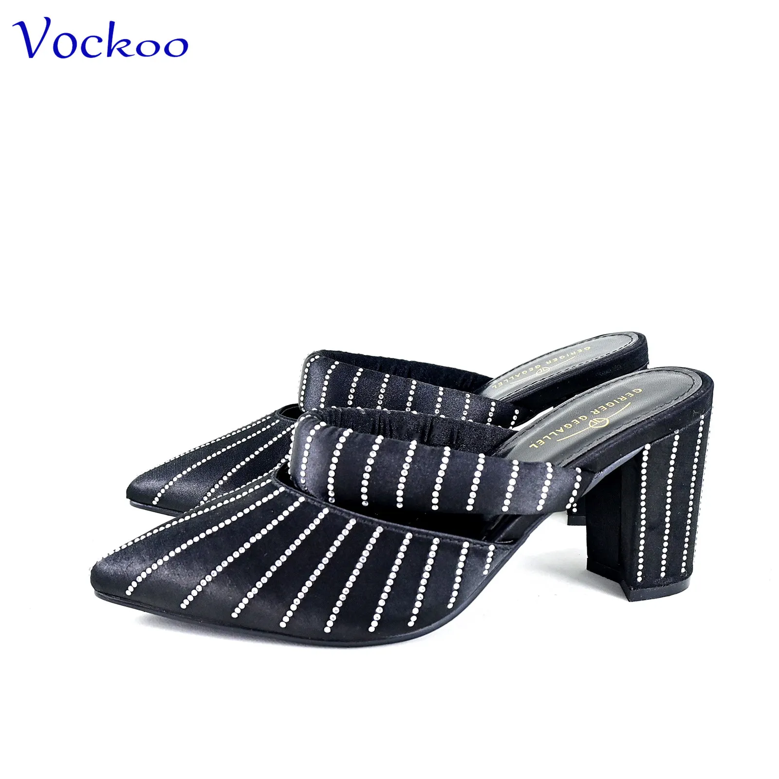 Wedding Party New Arrivals Italian Design Shoes and Bag Set in Black Color 2024 INS Hot Sale Pointed Toe with Crystal for Dress