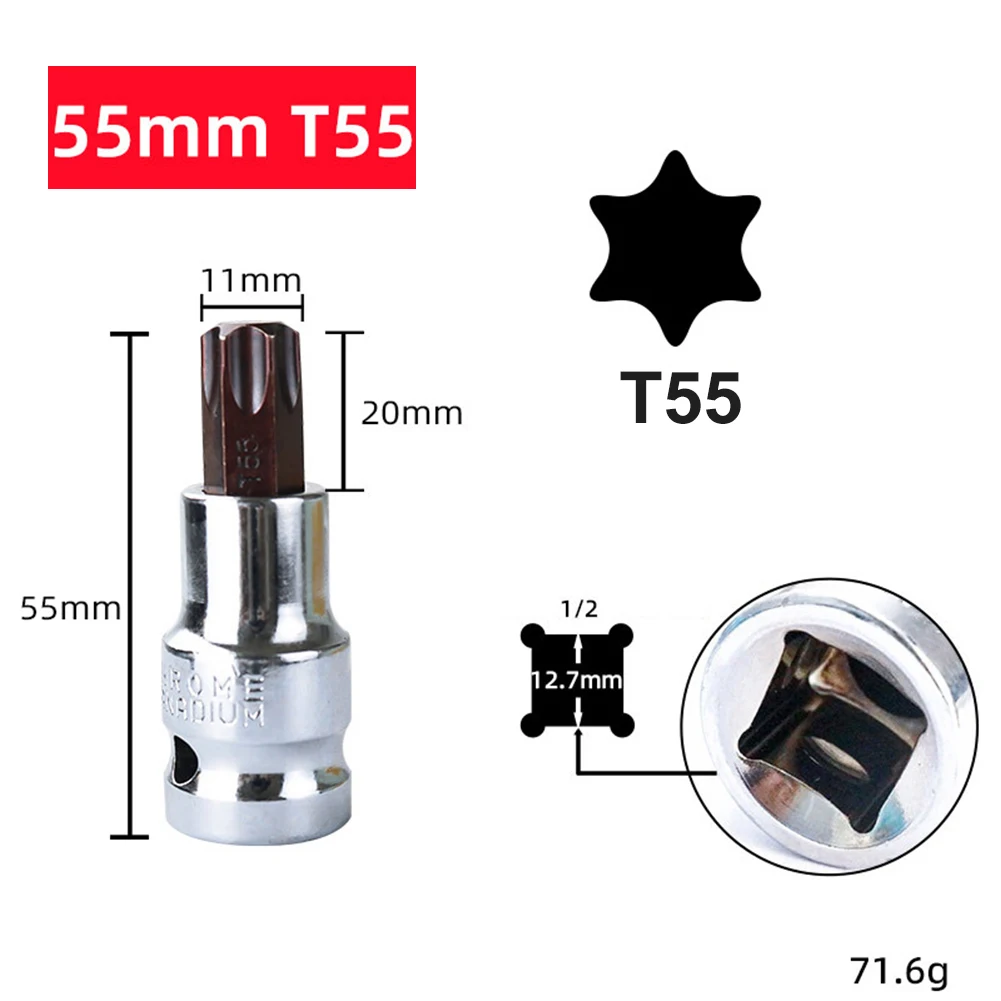 1pc T20-T70 Hex Kopf Schraubendreher Bit Torx Bit Steckdosen 1/2 zoll Steckschlüssel Schlitz Spitze Schraubendreher Bit Hand werkzeuge – Detail 22