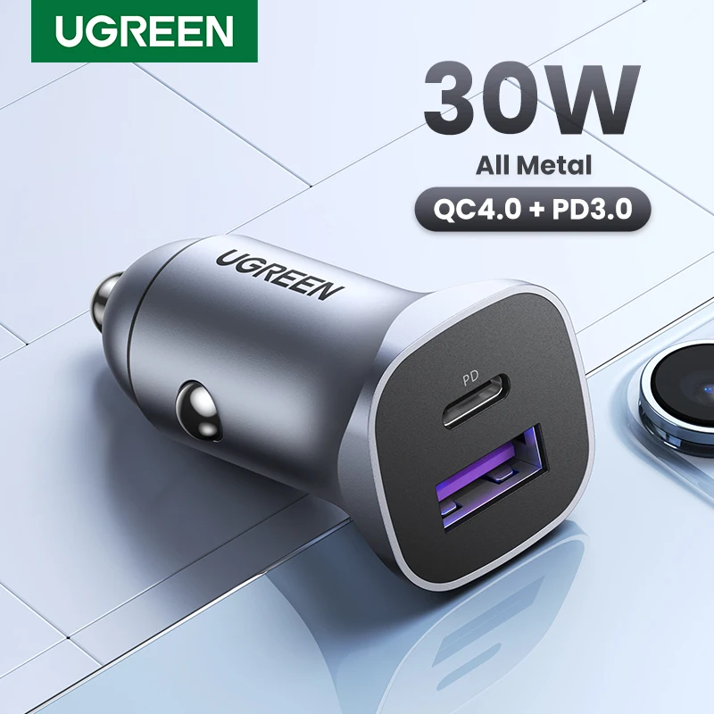 Ugreen-cargador Usb Tipo C Para Coche, Dispositivo De Carga Rápida Para  Iphone 13, 12, Xiaomi, 4,0, 3,0 - Cargadores De Móvil - AliExpress