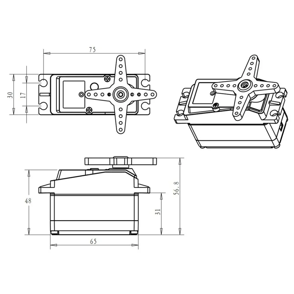 Servo numérique étanche DS5160 60kg 7.4V pour RC voiture robot