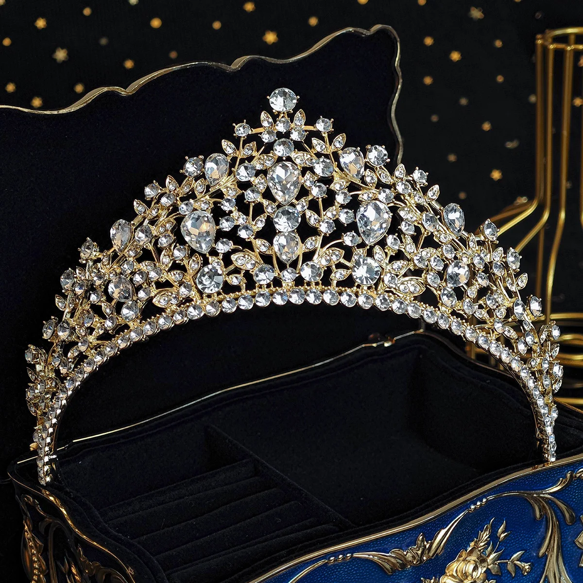 Diamond Princess Headpiece ADELAIDE Royal Simulated Diamond Bridal Crown | Luxury  main image 3