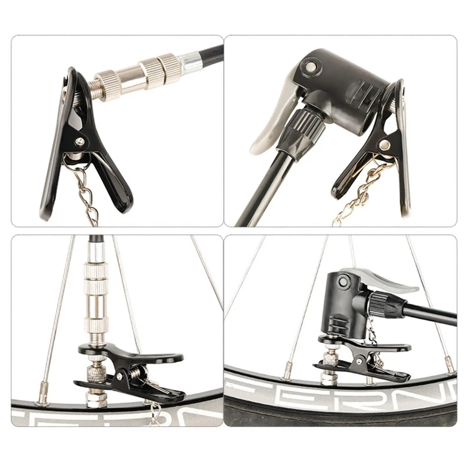 Tire Inflator Air Chuck Locking Air Chuck Bicycle Pump Clip Air Compressor Nozzle Inflatable Tires Air Fittings Pump Accessories