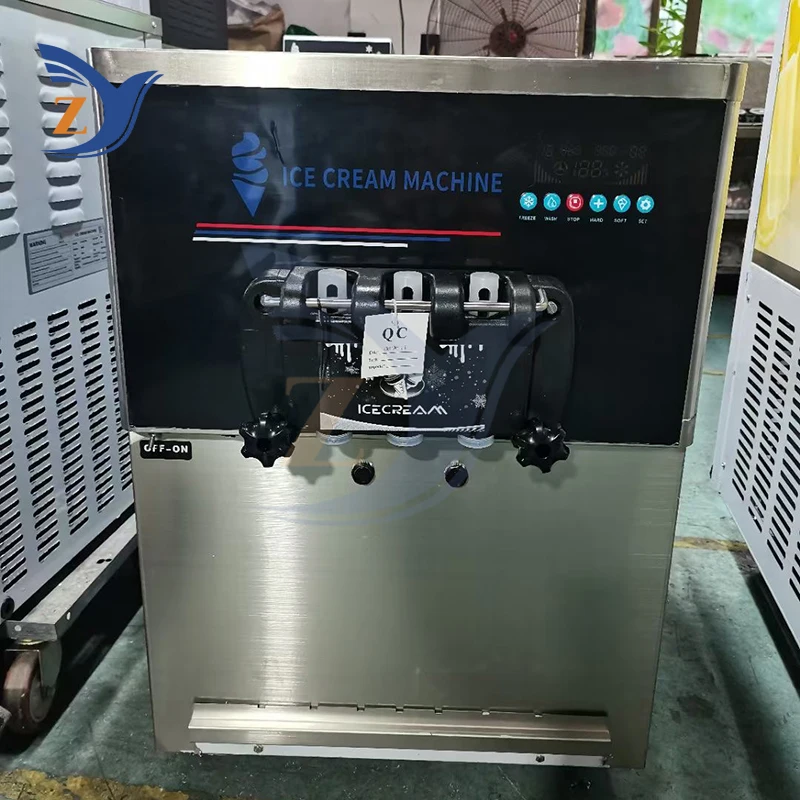 Ice Cream Making Machine ZY-6618CTB Stainless Steel 2000W Desktop Type Small Automatic Home Commercial Double Storage Cylinder 2