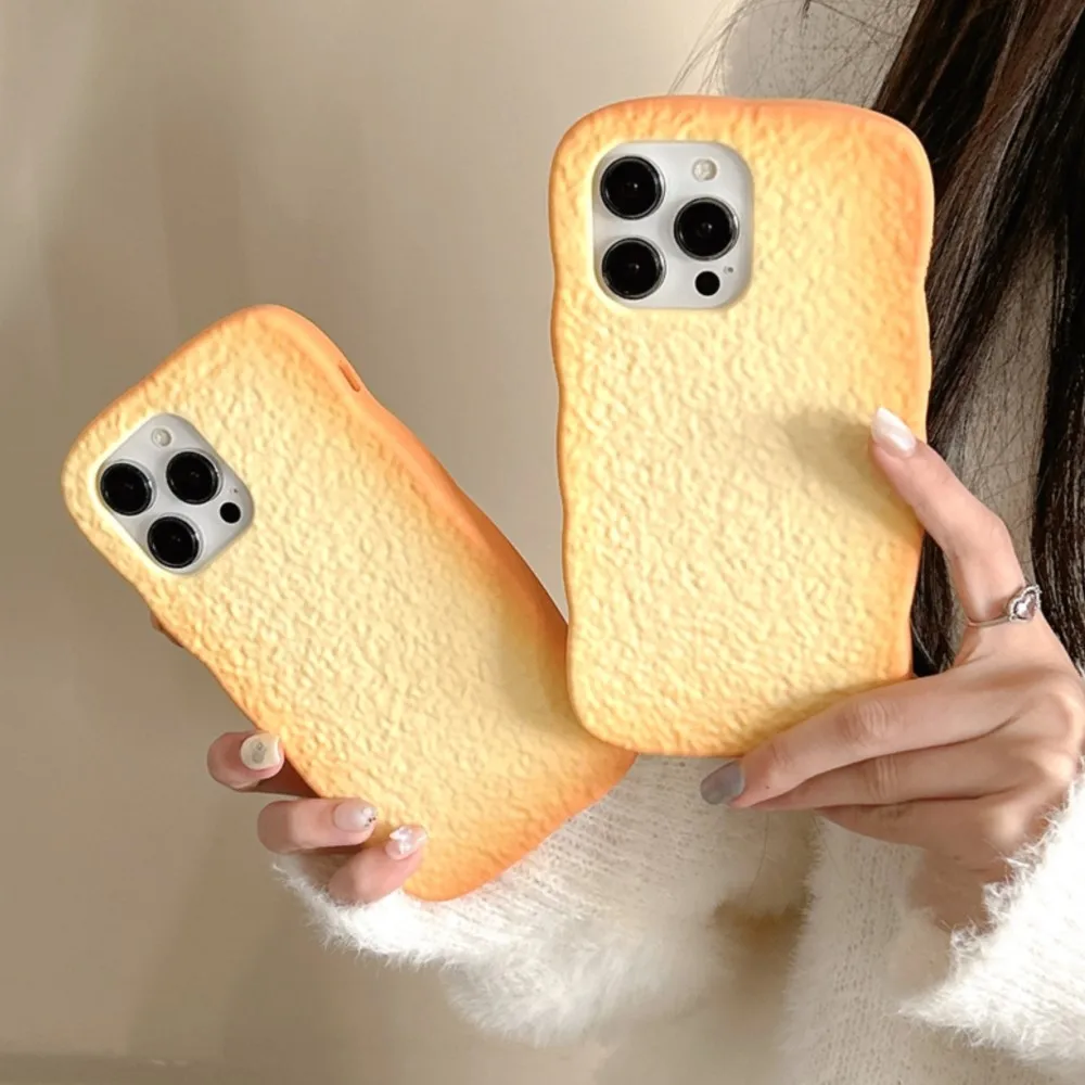 Sweet 3D Bread Soft Silicon Cute Gift Back Phone Case for iPhone 12 13 14 15 16 Pro Max 11 X XR XS Max 6 7 8 Plus SE Cover