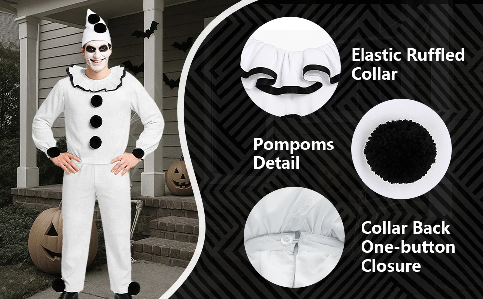 Horror Pierrot Clown Costume