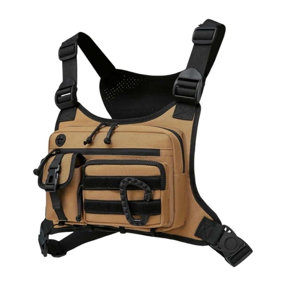 Outdoor Sports Chest Bag Multi Pocket Vest Chest Bag Work Backpack Multifunctional Trendy Functional Backpack Adjustable Straps