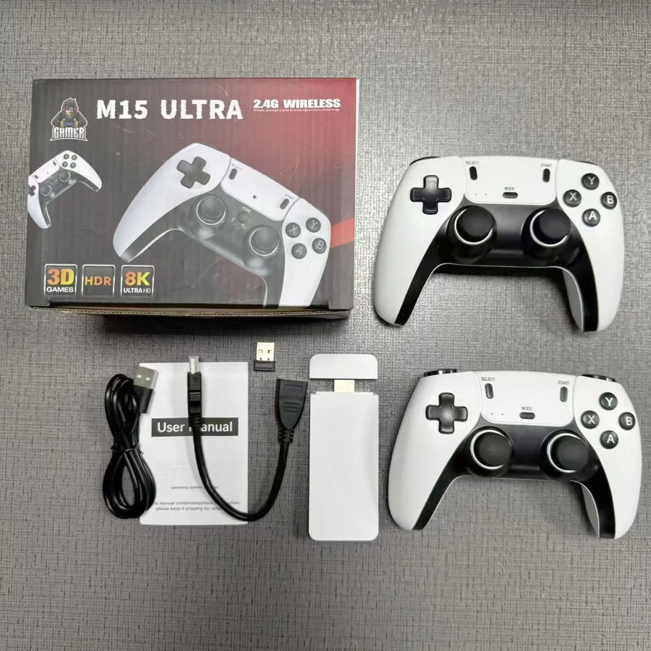 4K TV Game Stick M15 64G 128G Handheld Game Player 2.4G Dual Wireless Controller 40000+ Games Family Player video game console game console video game stick