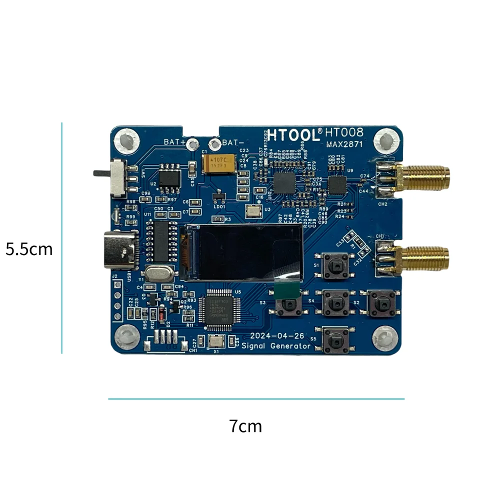 HTOOL HT008 MAX2871 Signal Source 23.5-6000MHz RF Module Consists of Serial Control CH2 support -25dB power regulation Upgrade 2
