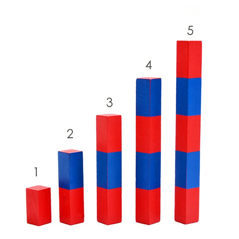 Baby Toy Numerical Rods Montessori Mathematics Red & Blue Rods Bar Math Toy Learning & Education Classic Wood Kids Toys