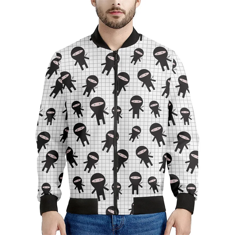 thumbnail image 1 of Chaqueta de dardos ninja japonesa con estampado 3D para hombre, chaqueta con cremallera, chaqueta deportiva informal de calle con cremallera, sudadera bomber para primavera y otoño para niños, 1 of 4